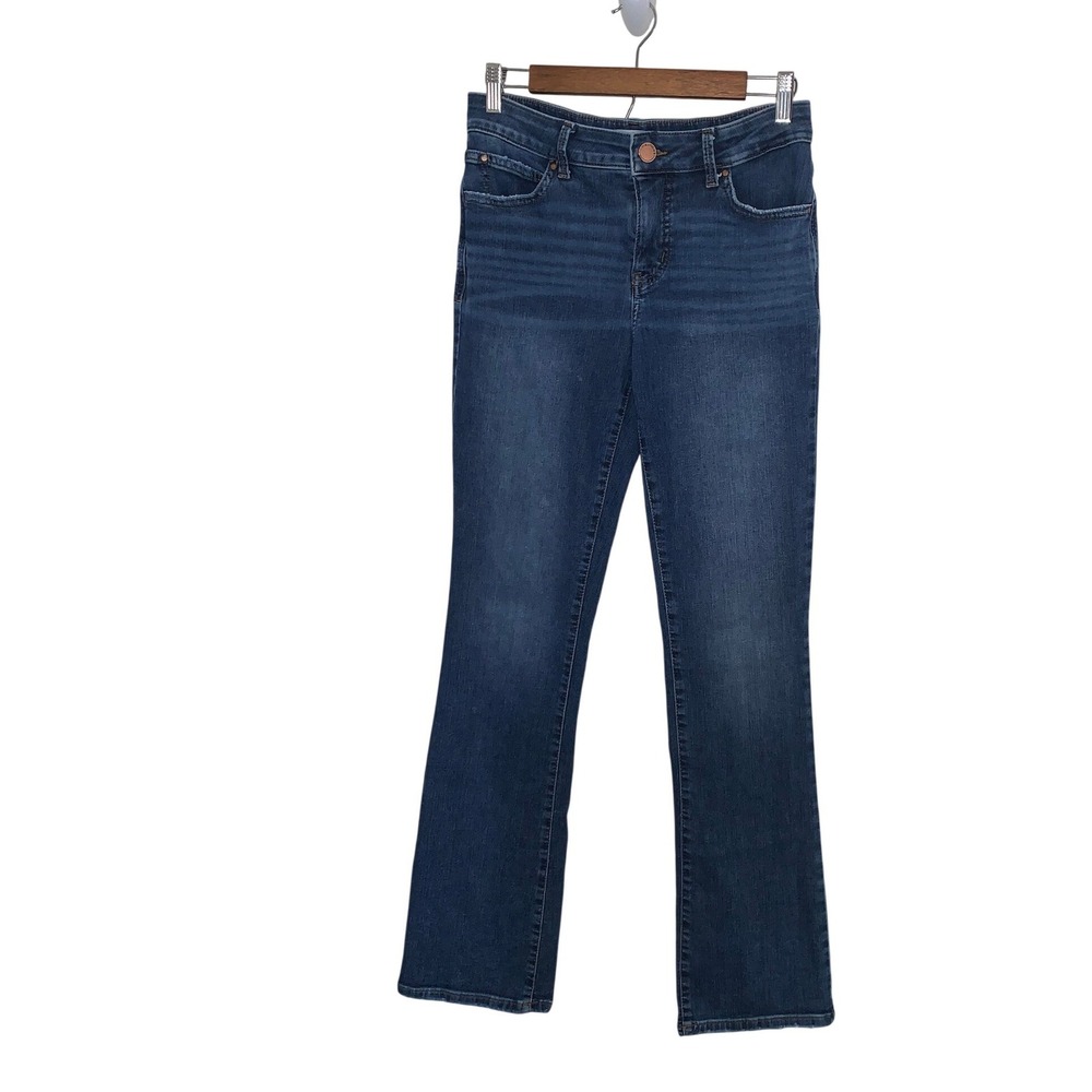Maurices m jeans Everflex Slim Boot Mid Rise Dark Wash Blue Denim Jeans 8 Long